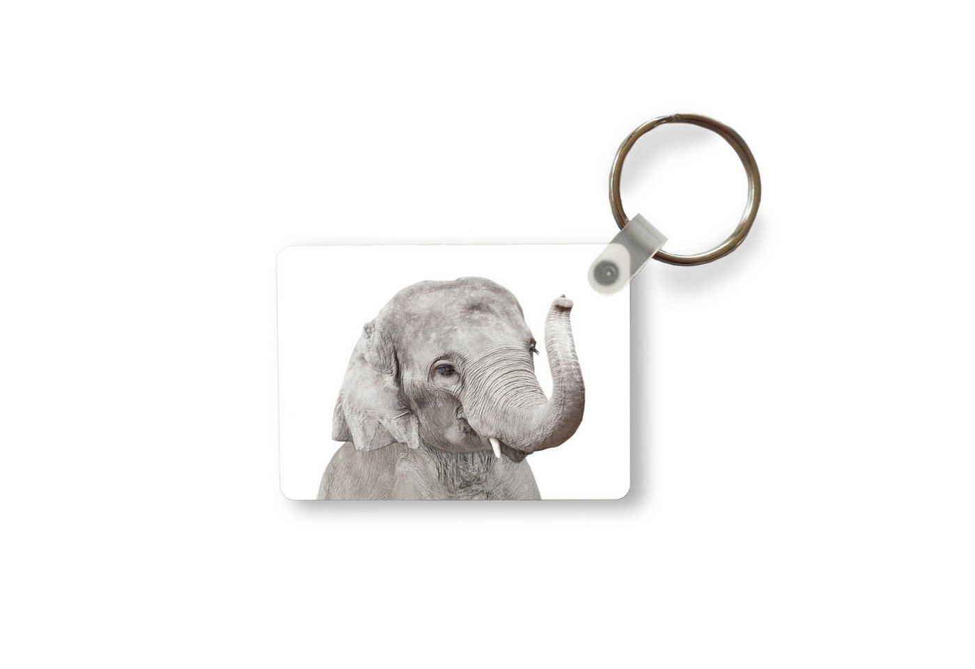 MuchoWow Schlüsselanhänger Elefant - Tiere - Grau - Natur, Rechteckig mit Schlüsselring, Geschenk, Accessoire, 6x4 cm MuchoWow Schlüsselanhänger Elefant - Tiere - Grau - Natur, Rechteckig mit Schlüsselring, Geschenk, Accessoire, 6x4 cm von MuchoWow
