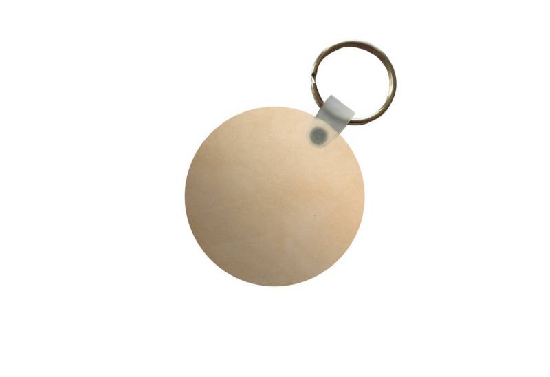 MuchoWow Schlüsselanhänger Leder - Strukturiert - Lederoptik - Beige, Rund, Geschenk für Damen / Herren / Kinder mit Schlüsselring, 5x5 cm von MuchoWow