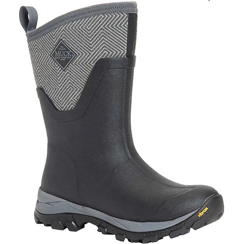 Muck Boots Damen Arctic Ice Mid AGAT Gummistiefel, Schwarz/Grau/Geometrisch, 37 EU von Muck Boots