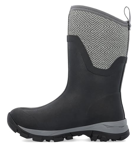 Muck Boots Damen Arctic Ice Mid AGAT Gummistiefel, Schwarz/Grau/Geometrisch, 37 EU von Muck Boots