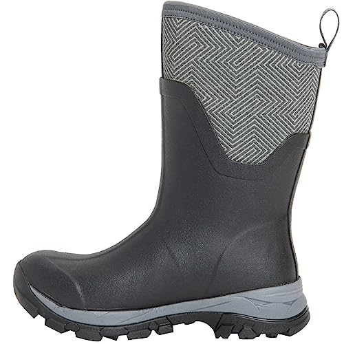 Muck Boots Damen Arctic Ice Mid AGAT Gummistiefel, Schwarz/Grau/Geometrisch, 42 EU von Muck Boots