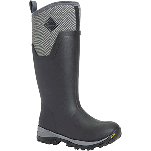 Muck Boots Damen Arctic Ice Tall AGAT Gummistiefel, Schwarz/Grau/Geometrisch, 38 EU von Muck Boots