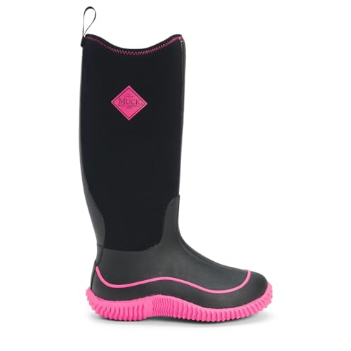 Muck Boots Hale Damen Kniehohe Stiefel mit warmem Futter, Schwarz (Black/Hot Pink)-42 EU (8 UK) von Muck Boots