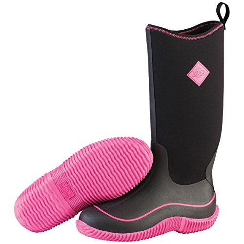 Muck Boots Hale Damen Kniehohe Stiefel mit warmem Futter, Schwarz (Black/Hot Pink)-42 EU (8 UK) von Muck Boots