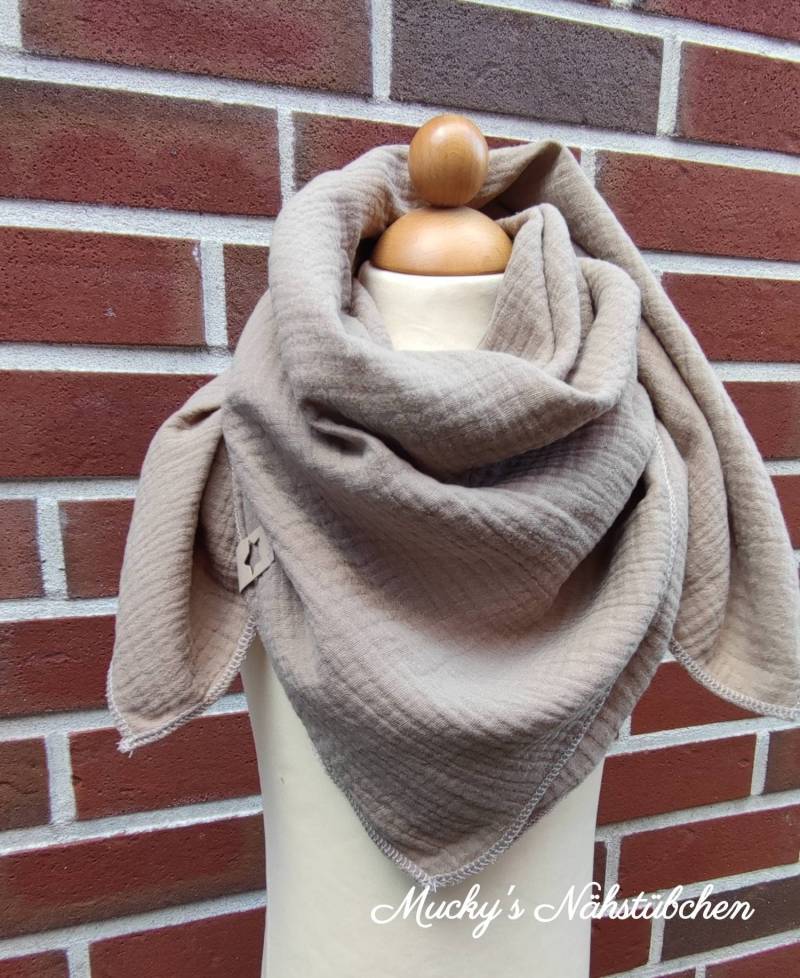 Halstuch Musselintuch in Beige Camel Sand 70 X cm Ab 4 Jahre Auch Für Erwachsene von MuckysNaehstuebchen