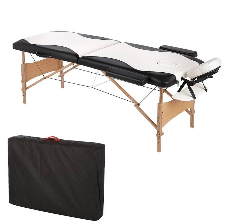 Mucola Massageliege Massageliege 2 Zonen Kopfstütze Ergonomisch Weiß Rot Gelb Creme Mobile (Stück, 1-St., Liege), flexibel Einstellbar von Mucola