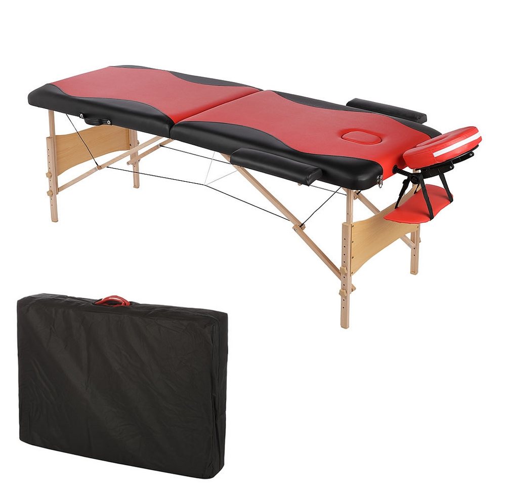 Mucola Massageliege Massageliege 2 Zonen Kopfstütze Ergonomisch Weiß Rot Gelb Creme Mobile (Stück), flexibel Einstellbar von Mucola