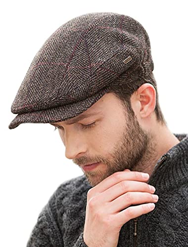 Mucros Weavers Herren Schirmmütze "Quiet Man", irischer Tweed, flach, Braun - Braun - MEDIUM von Mucros Weavers