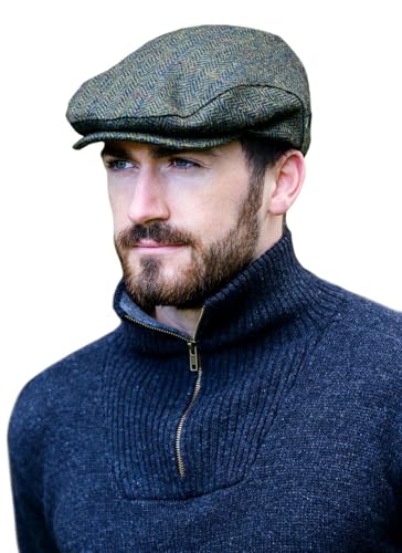 Mucros Weavers Trinity Cap Green Herringbone Medium von Mucros Weavers
