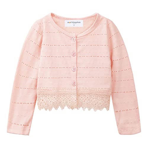 Mud Kingdom Baby Mädchen Strickjacke Shrug Öse Langarm Spitze Rosa 18-24 Monate von Mud Kingdom