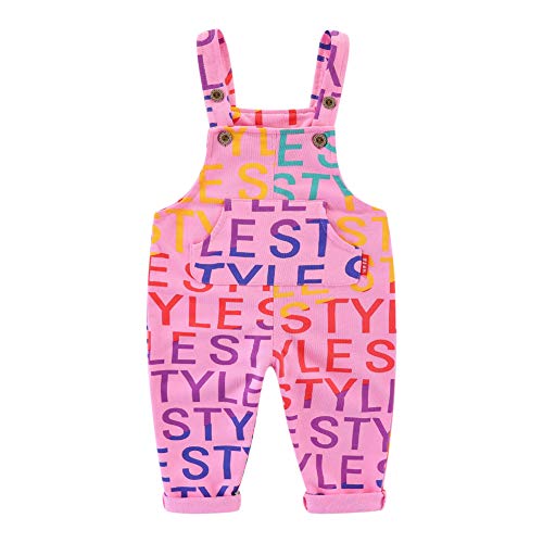 Mud Kingdom Baby Overalls Lässiger Baumwolle Buchstabe Rosa 12-18 Monate von Mud Kingdom