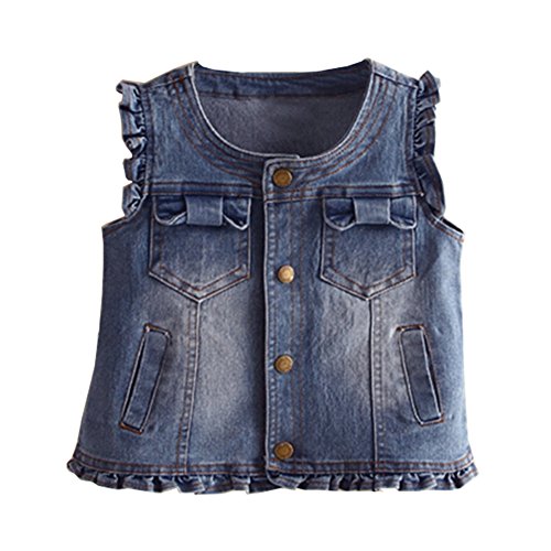 Mud Kingdom Fashion Mädchen Jean Vest Süß Marine Blau 7-8 Jahre von Mud Kingdom