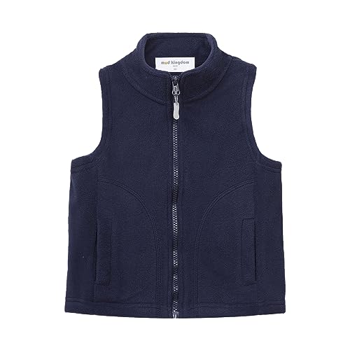 Mud Kingdom Fleece Vest for Boys Size 7-8 Navy Blue Lightweight von Mud Kingdom