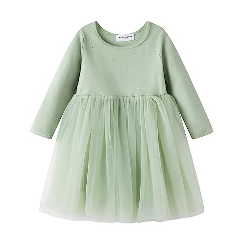 Mud Kingdom Funkelnd Kleine Mädchen Tutu Kleid Langarm Einfarbig Party Grün 5 Jahre von Mud Kingdom