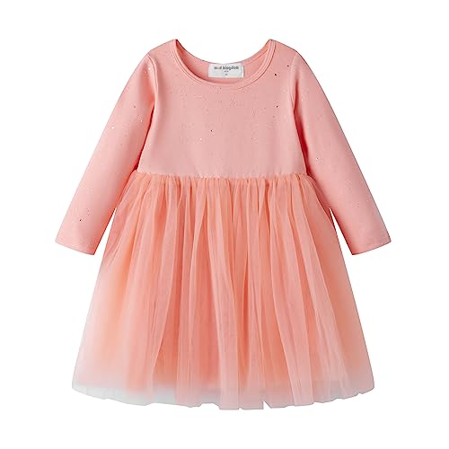 Mud Kingdom Funkelnd Kleine Mädchen Tutu Kleid Langarm Einfarbig Party Rosa 6-7 Jahre von Mud Kingdom