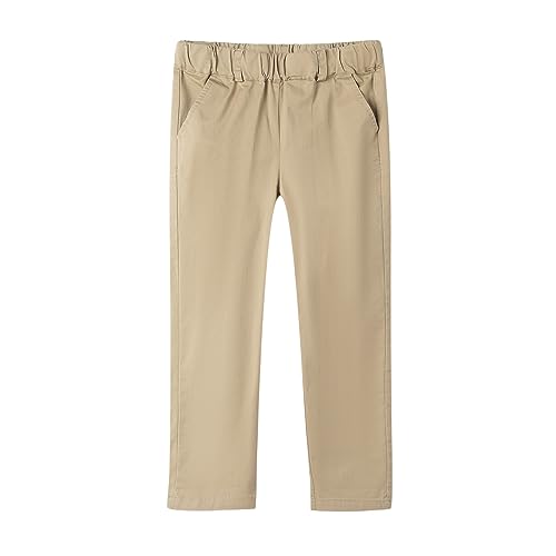 Mud Kingdom Große Jungen Chino Hosen Baumwolle Einfarbig Einstellbare Knopf Schule Casual Mode Zu Allen Jahreszeiten Khaki 10 Jahre von Mud Kingdom