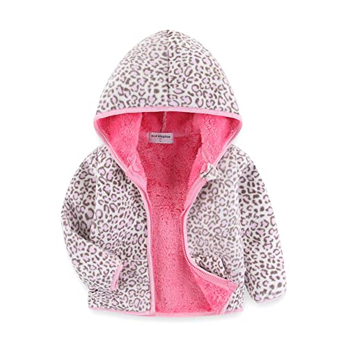 Mud Kingdom Große Mädchen Kapuzenjacke mit Vlies Gefüttertem Reißverschluss Rosa Leopard Warm Winter 9-10 Jahre von Mud Kingdom