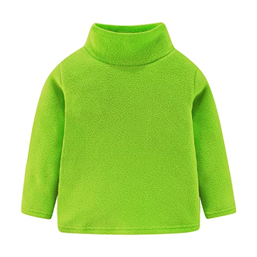 Mud Kingdom Jungen Mädchen Fleece-Hemd Hohe Kragen Weich Pullover Unisex 7-8 Jahre Grün von Mud Kingdom
