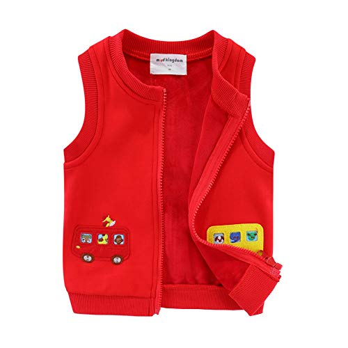 Mud Kingdom Jungen Mädchen Westen Fleece Lined Zip Up Cartoon Schulbus Rot 2 Jahre von Mud Kingdom