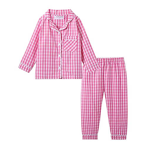 Mud Kingdom Kleine Jungen Kragen Pyjama Set Knopf runter Nettes Plaid Rosa 5 Jahre von Mud Kingdom