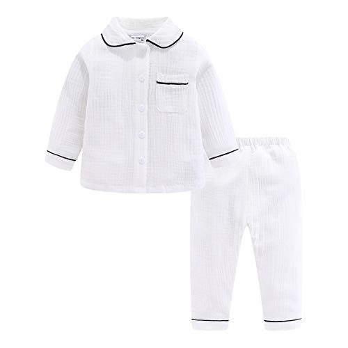 Mud Kingdom Kleine Jungen Pyjama Sets Halsband Knopf runter Weiß 7-8 Jahre von Mud Kingdom