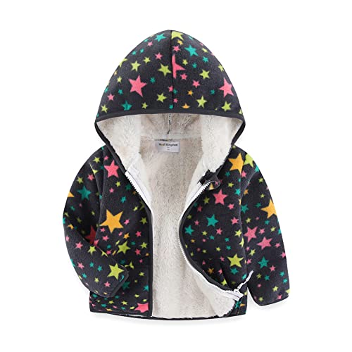 Mud Kingdom Kleine Jungs Kapuzenjacke mit Vlies gefüttertem Reißverschluss Schwarzer Stern Warmer Winter 7-8 Jahre von Mud Kingdom