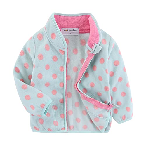 Mud Kingdom Kleine Kinder Stehkragen Fleecejacke Reißverschluss Leichte Outdoorjacke Aqua Green Dots für 5 Jahre von Mud Kingdom