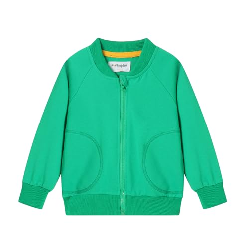 Mud Kingdom Kleine Mädchen Baseball-Jacken für Mädchen Langärmelig Rollkragen Sport-Sweatshirts Reißverschluss-Cardigan Grün 7-8 Jahre von Mud Kingdom