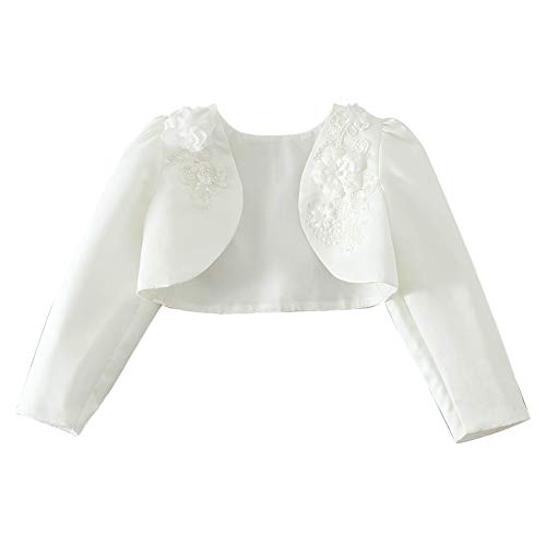 Mud Kingdom Kleine Mädchen Formales Achselzucken für die Hochzeit Weiß Blumen Bolero 5 Jahre von Mud Kingdom