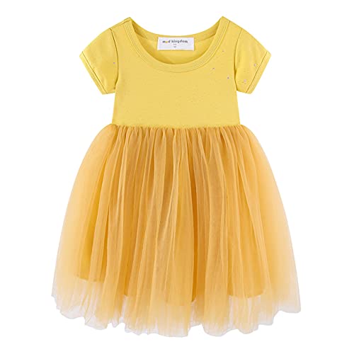 Mud Kingdom Kleine Mädchen Gelbes Tutu-Kleid Flowy Cute Sparkle Tüll 7-8 Jahre von Mud Kingdom