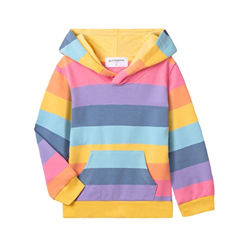 Mud Kingdom Kleine Mädchen Hoodies Pullover Patchwork Langarm Casual Herbst Winter Bunte Streifen 5 Jahre von Mud Kingdom