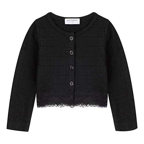 Mud Kingdom Kleine Mädchen Langarm Bolero Shrug Lace Short Cardigan, Solides Schwarz, 3 Jahre von Mud Kingdom