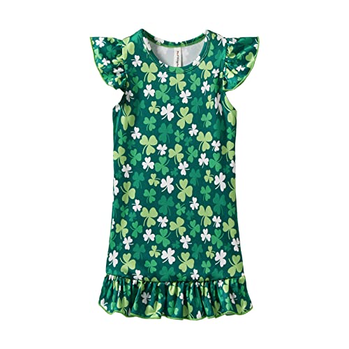 Mud Kingdom Kleine Mädchen Nachthemd Flutter Kurze Ärmel St. Patrick's Day Rundhalsausschnitt Grün Klee 7-8 Jahre Mud Kingdom Kleine Mädchen Nachthemd Flutter Kurze Ärmel St. Patrick's Day Rundhalsausschnitt Grün Klee 7-8 Jahre von Mud Kingdom
