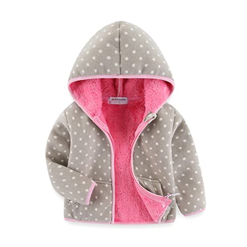 Mud Kingdom Kleine Mädchen Polar Vlies Jacke Niedliche Punkte Druck Khaki Dicke Warme Oberbekleidung 6 Jahre von Mud Kingdom