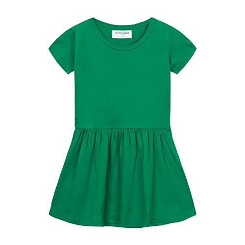 Mud Kingdom Kleine Mädchen St. Patrick's Day Kleid Traditionelle Grüne Sommer Plain Grün Kurzarm 5 Jahre von Mud Kingdom