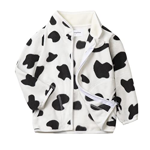 Mud Kingdom Kleinkind Fleecejacke Langarm Reißverschluss Stehkragen Leichte Outdoorjacke Milchkuh Motive 4 Jahre von Mud Kingdom