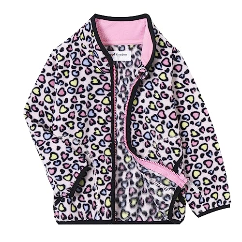 Mud Kingdom Kleinkind Fleecejacke Reißverschluss Casual Langarm Weich Outdoorjacke Rosa Herz 2 Jahre von Mud Kingdom