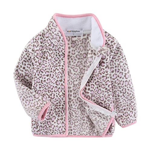 Mud Kingdom Kleinkind Fleecejacke Reißverschluss Casual Langarm Weich Outdoorjacke Rosa Leopard 3 Jahre von Mud Kingdom