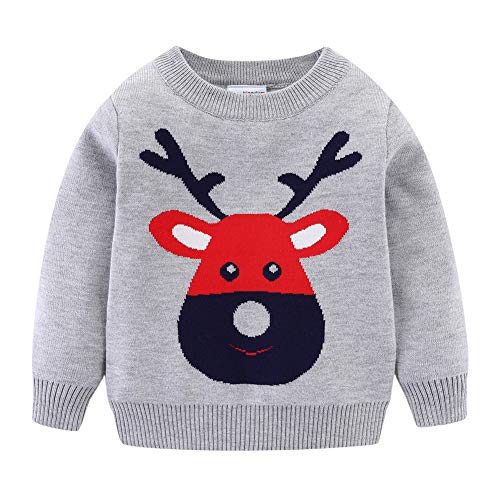 Mud Kingdom Kleinkind Junge Weihnachtspullover Grau Rentier 4 Jahre von Mud Kingdom