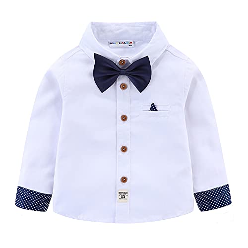 Mud Kingdom Kleinkind Jungen Hemd mit Krawatte Lange Ärmel Weiß 3 Jahre von Mud Kingdom