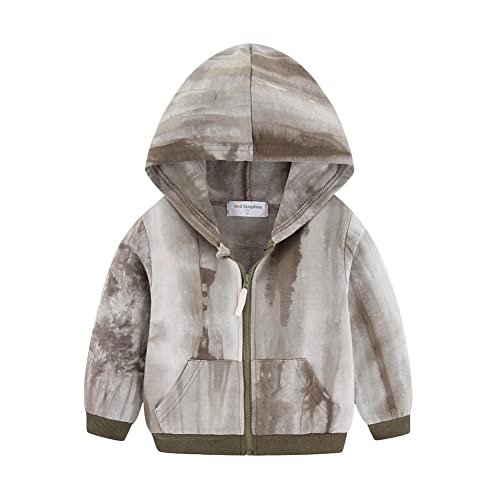 Mud Kingdom Kleinkind Jungen Jersey Full Zip Hoodie Fashion Tie Dye Braun 2 Jahre von Mud Kingdom