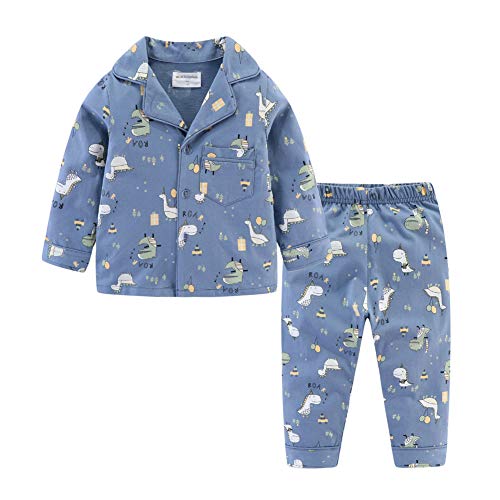 Mud Kingdom Kleinkind Jungen Langarm Pyjamas Macht Spaß Dinosaurier Cartoon Blau 3 Jahre von Mud Kingdom