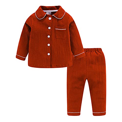 Mud Kingdom Kleinkind Jungen Pyjama-Sets mit Kragen Button-Down Burgund 3 Jahre von Mud Kingdom