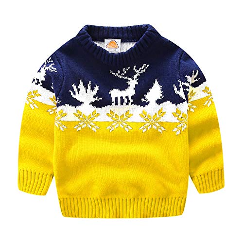 Mud Kingdom Kleinkind Jungen Weihnachtspullover Weihnachtsrentier Kleider 4 Jahre Gelb von Mud Kingdom