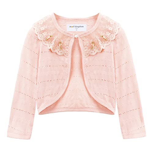 Mud Kingdom Kleinkind Mädchen Langarm Bolero Achselzucken Spitze Kurze Strickjacke Spitze Rosa 6 Jahre von Mud Kingdom