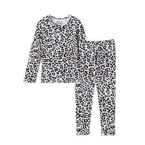 Mud Kingdom Kleinkind Mädchen Pajama Set Langärmlige elastische Taille Schlafanzug für Mädchen 2-Teil Leopard 4 Jahre von Mud Kingdom