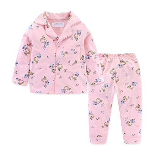 Mud Kingdom Kleinkind Mädchen Pyjama Set Knopf Runter Meerjungfrau Rosa Nachtwäsche 4 Jahre von Mud Kingdom