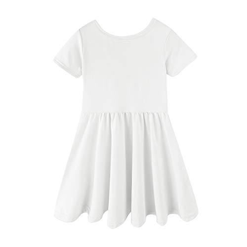 Mud Kingdom Kleinkind Mädchen Stretchy Backless Dress Silk-Like Uni Weiß 7-8 Jahre von Mud Kingdom