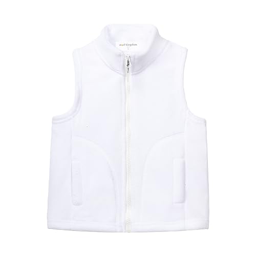 Mud Kingdom M dchen Junge Vest Fleece Solid Color 6/7 (48-53 ins./47-62 lbs.) Wei von Mud Kingdom