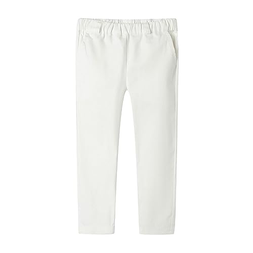 Mud Kingdom Mädchen Hosen Baumwoll-Köper Mit Elastischem Bund Chino Hosen Für Große Mädchen Gerade Passform Schuluniform Weiß 11-12 Jahre von Mud Kingdom